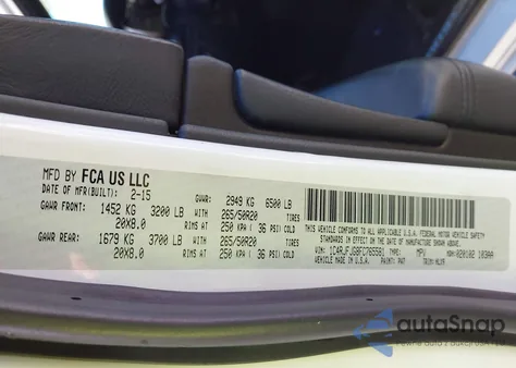 2015 Jeep Grand Cherokee Summit из США, поврежденный, VIN 1C4RJFJG8FC765581